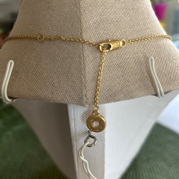 Tory Burch Mother of Pearl Logo Medallion Necklace - Picture 6 of 10